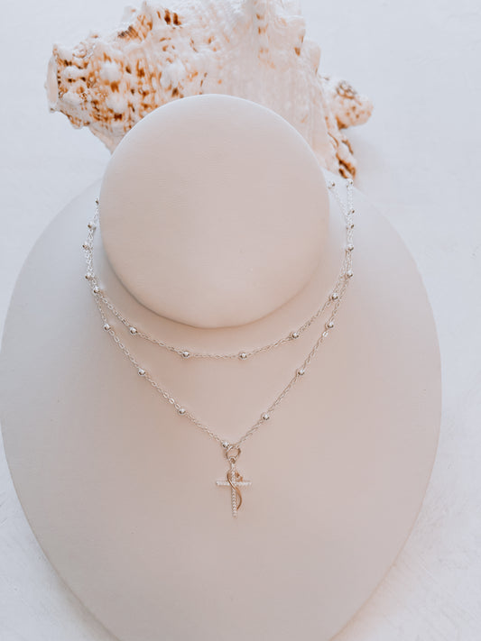 OroAmerigo double Angelina necklace with Roma Cross. (back soon!)