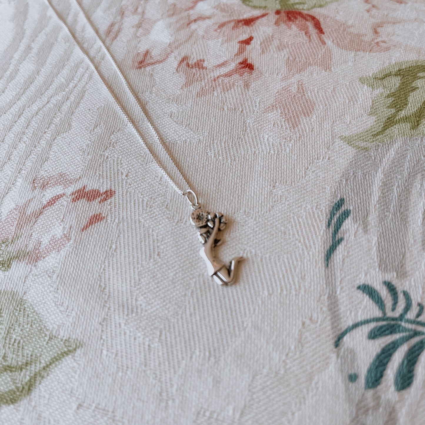 Sterling Silver Antiqued Cheerleader w/ 18" Chain