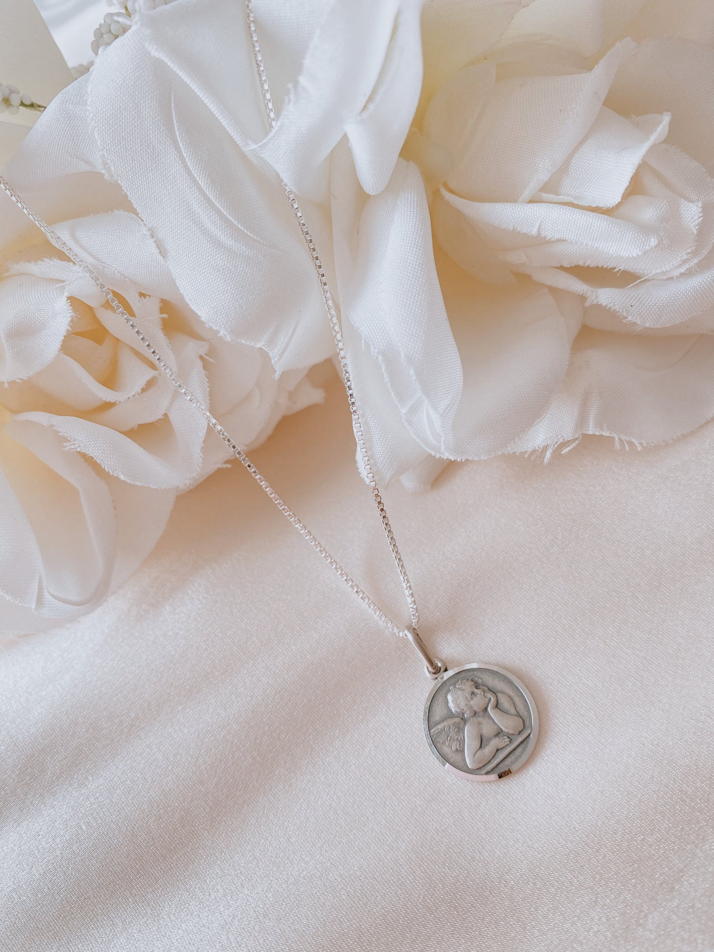 Sterling Silver Antiqued Angel w/ 18" Chain