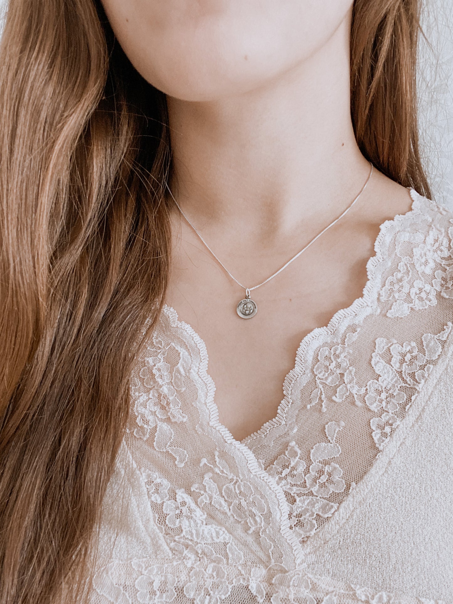 Sterling Silver Antiqued First Holy Communion Medal