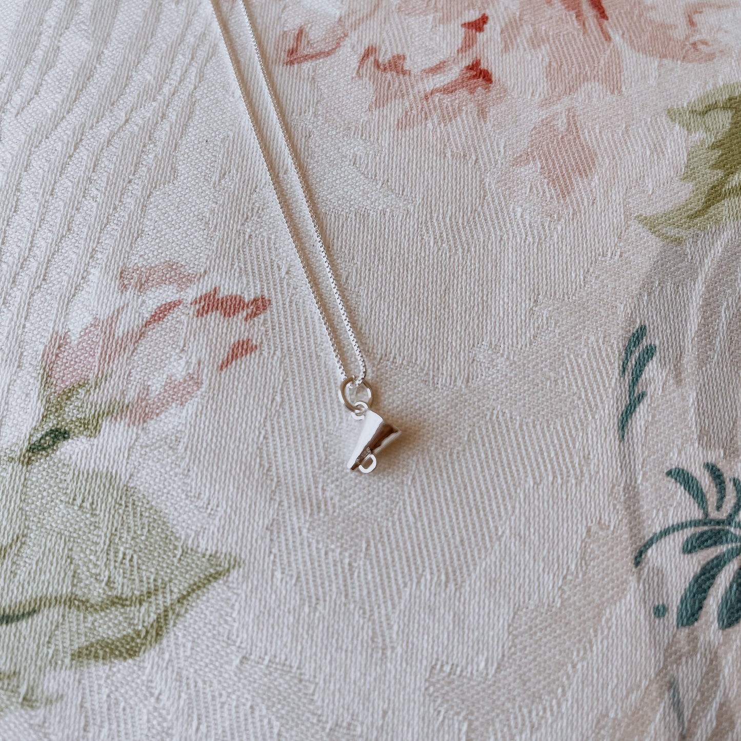 Sterling Silver Megaphone w/ 18" Chain