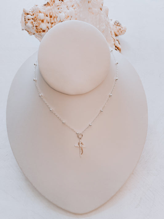 OroAmerigo Angelina Roma Cross Necklace.