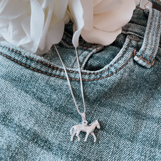 Sterling Silver Medium Horse w/ 18" Chain